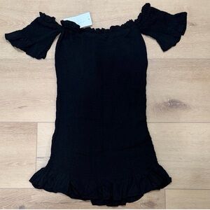 NWT American Threads Black Off-Shoulder Mini Dress